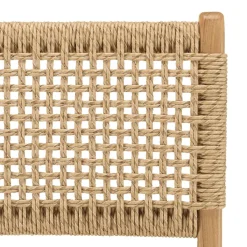 Lot de 2 tabourets bar de jardin teck rotin synthétique beige VALERIA