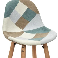 Lot de 2 Tabourets De Bar Patchwork Bleu Clair