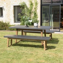 Lot jardin HOUSTON table et 2 bancs HECTOR