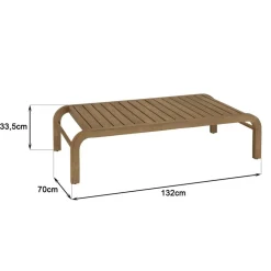 Lot n°1 Salon de jardin 5 p. en acacia beige CELESTIN