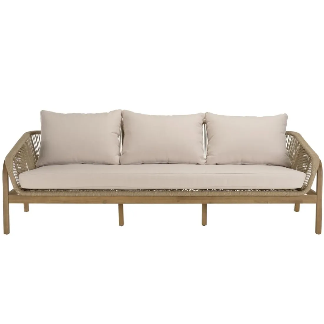 Lot n°1 Salon de jardin 5 p. en acacia beige CELESTIN