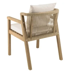 Lot n°3 Salon de jardin acacia beige 6 personnes CELESTIN