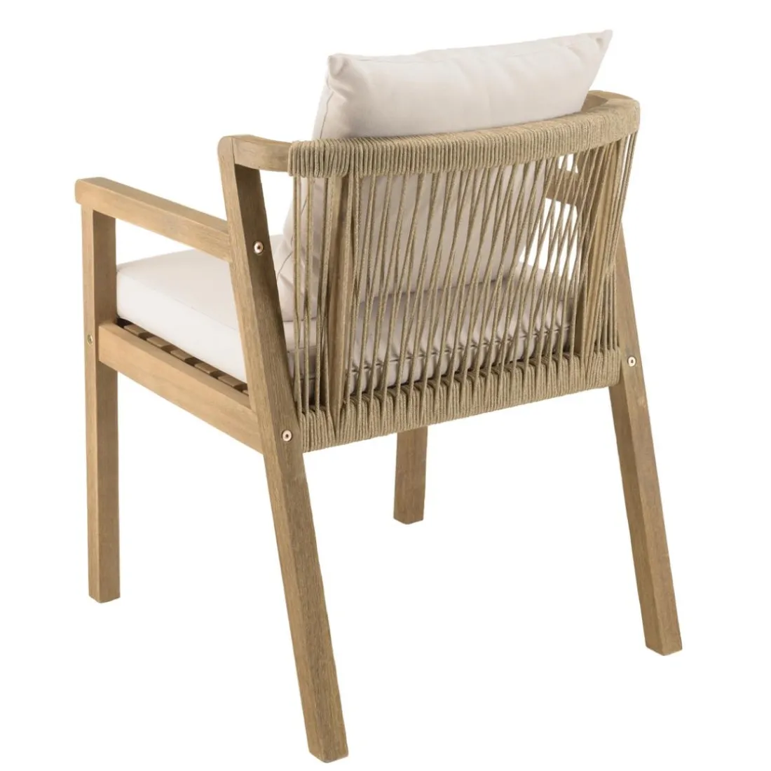 Lot n°3 Salon de jardin acacia beige 6 personnes CELESTIN