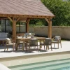 Lot n°4 Salon de jardin acacia vert sapin 6 personnes CELESTIN