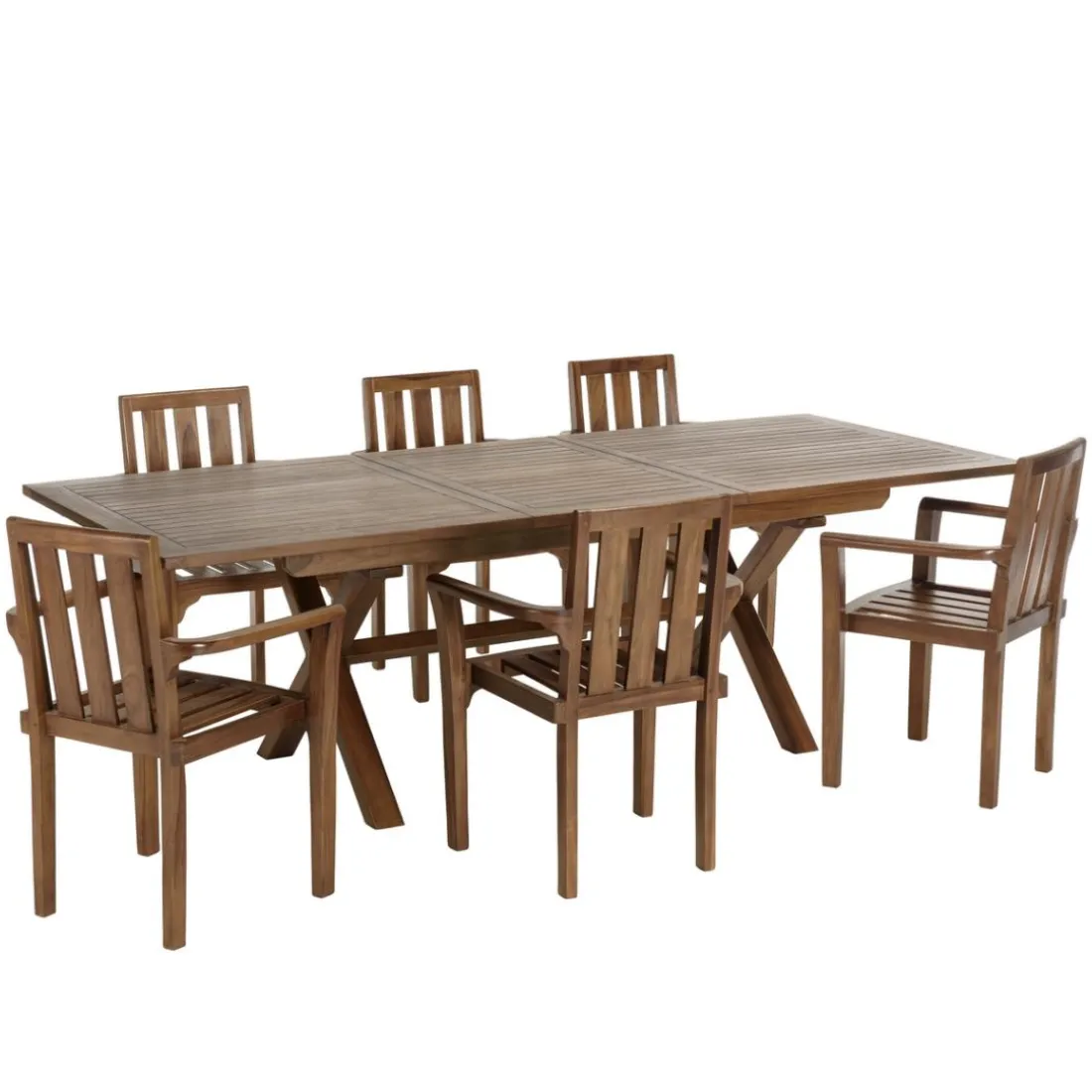 Lot n°115 Salon de jardin en teck huilé 8/10 personnes MAEVA