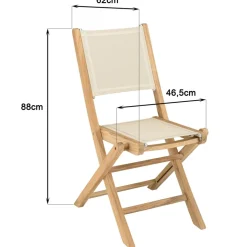 Lot n°165 Salon de jardin en teck et textilène 8/10 personnes
