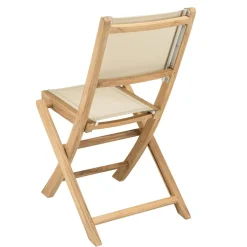 Lot n°165 Salon de jardin en teck et textilène 8/10 personnes