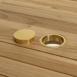 Lot n°157 Salon de jardin en teck et textilène 8/10 personnes