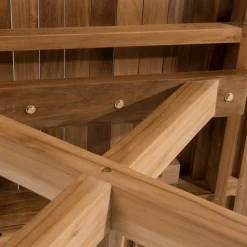 Lot n°163 Salon de jardin en teck et textilène 10/12 personnes