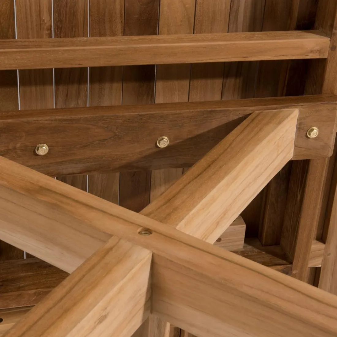 Lot n°163 Salon de jardin en teck et textilène 10/12 personnes