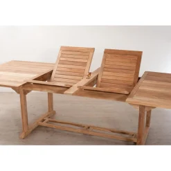 Lot n°160 Salon de jardin en teck et textilène 10/12 personnes