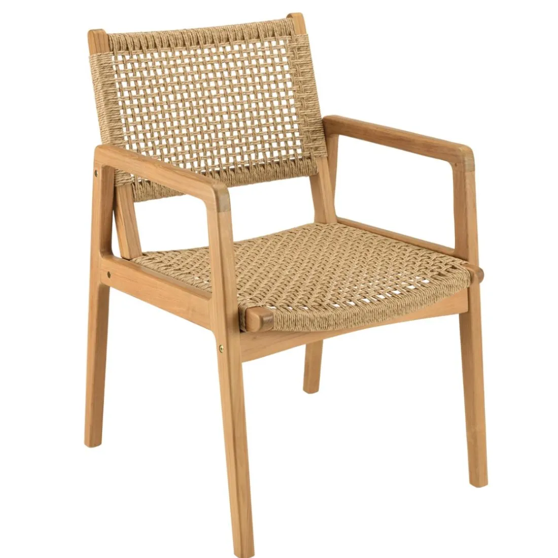 Lot n°29 Salon de jardin teck recyclé rotin synthétique 4 personnes VALERIA