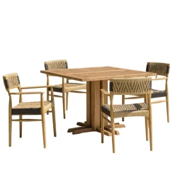 Lot n°20 Salon de jardin teck recyclé rotin synthétique 4 personnes VALERIA