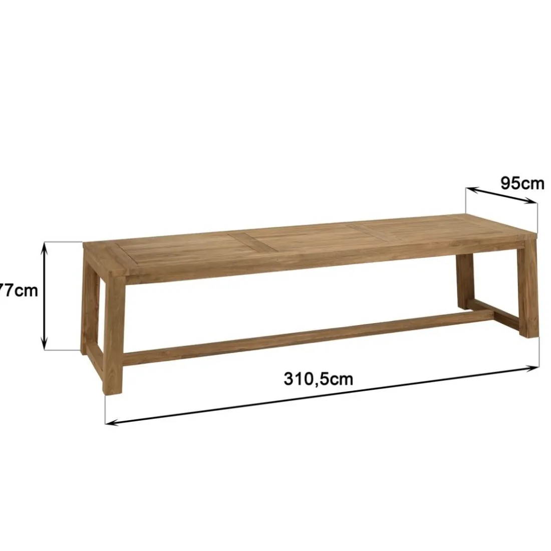 Lot n°5 Salon de jardin teck recyclé et teck 8/10 personnes KALLY