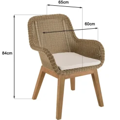 Lot n°6 Salon de jardin teck recyclé rotin synthétique 8/10 personnes KALLY