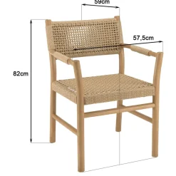 Lot n°9 Salon de jardin teck recyclé rotin synthétique 8 à 10 personnes VALERIA