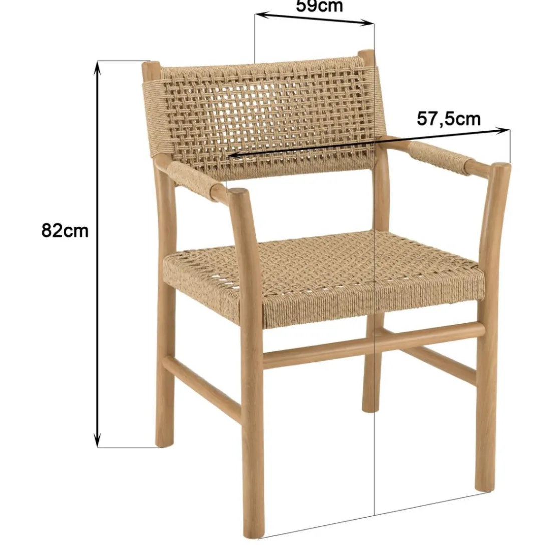 Lot n°9 Salon de jardin teck recyclé rotin synthétique 8 à 10 personnes VALERIA