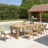 Lot n°6 Salon de jardin teck recyclé rotin synthétique 8 à 10 personnes VALERIA