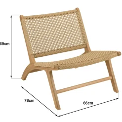 Lot n°34 Salon de jardin teck recyclé rotin synthétique 2 personnes VALERIA