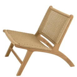 Lot n°34 Salon de jardin teck recyclé rotin synthétique 2 personnes VALERIA