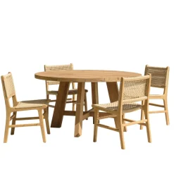 Lot n°23 Salon de jardin teck recyclé rotin synthétique 4 personnes VALERIA