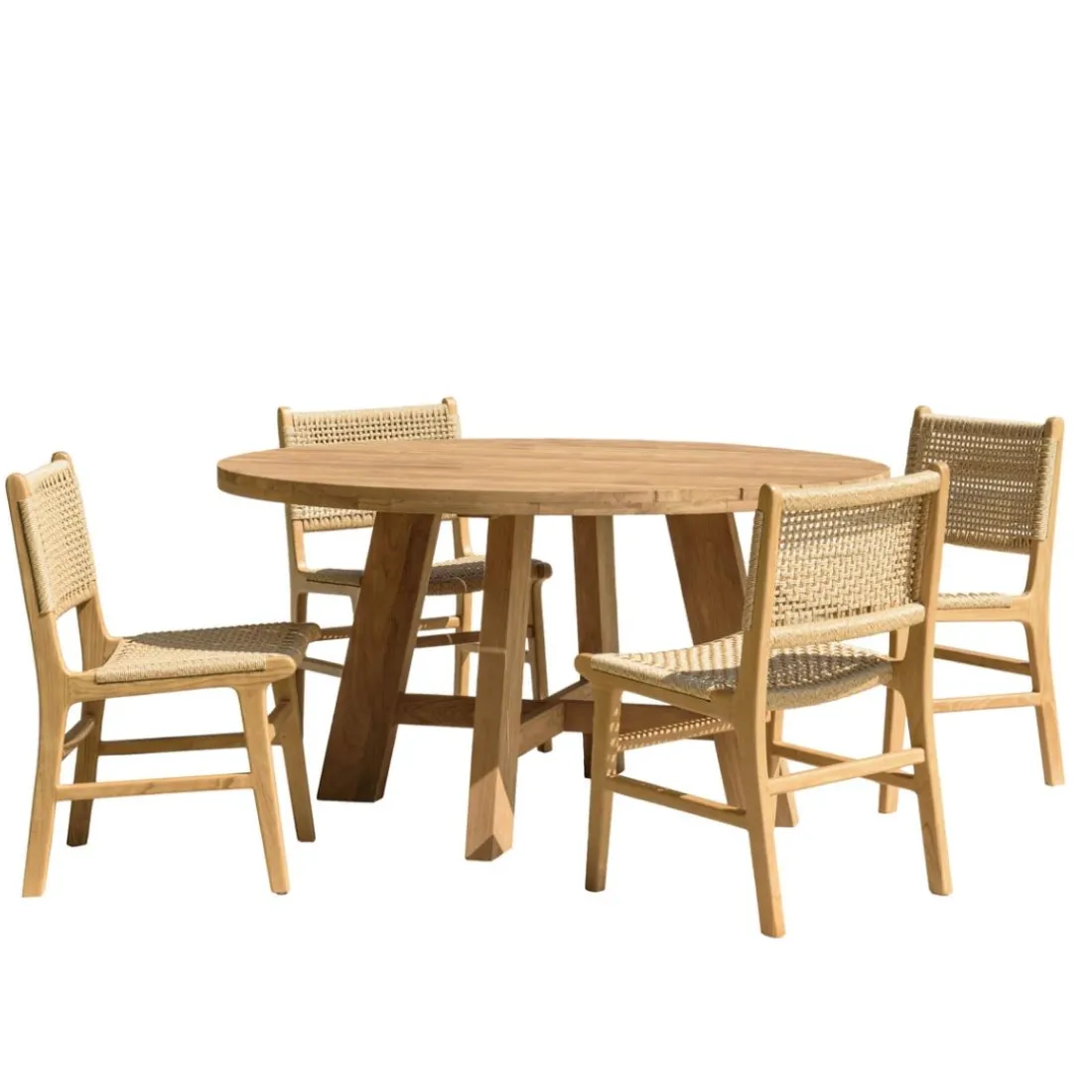 Lot n°23 Salon de jardin teck recyclé rotin synthétique 4 personnes VALERIA