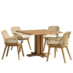 Lot n°22 Salon de jardin teck recyclé rotin synthétique 4 personnes VALERIA