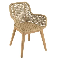 Lot n°22 Salon de jardin teck recyclé rotin synthétique 4 personnes VALERIA