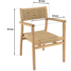 Lot n°3 Salon de jardin teck recyclé rotin synthétique 8 à 10 personnes VALERIA