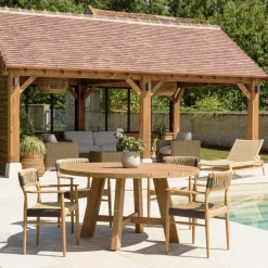 Lot n°27 Salon de jardin teck recyclé rotin synthétique 4 personnes VALERIA