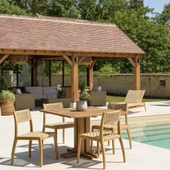 Lot n°19 Salon de jardin teck recyclé rotin synthétique 4 personnes VALERIA