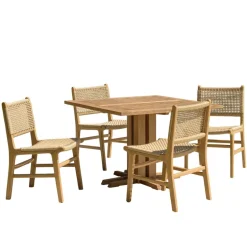 Lot n°18 Salon de jardin teck recyclé rotin synthétique 4 personnes VALERIA