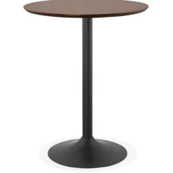 Mange-debout / table haute 'OSTERIA' en bois finition Noyer