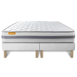 Matelas double sommiers Memo Spring Ressorts ensaches 3 zones de confort MAXI épaisseur