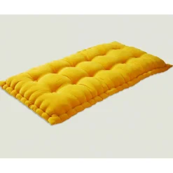 Matelas Futon en velours ras jaune ocre