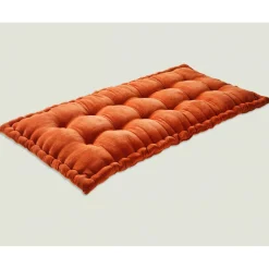Matelas Futon en velours ras orange rouille