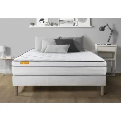 Matelas sommier Luxe Ressorts ensaches memoire de forme 5 zones de confort MAXI epaisseur