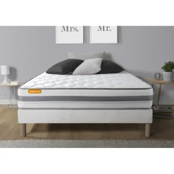 Matelas sommier Memo Spring Ressorts ensaches 3 zones de confort MAXI epaisseur