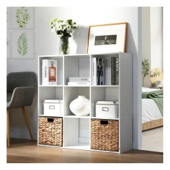 Meuble à 9 cases en bois blanc