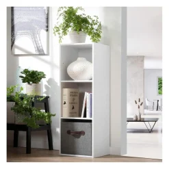 Meuble à 3 cases en bois blanc