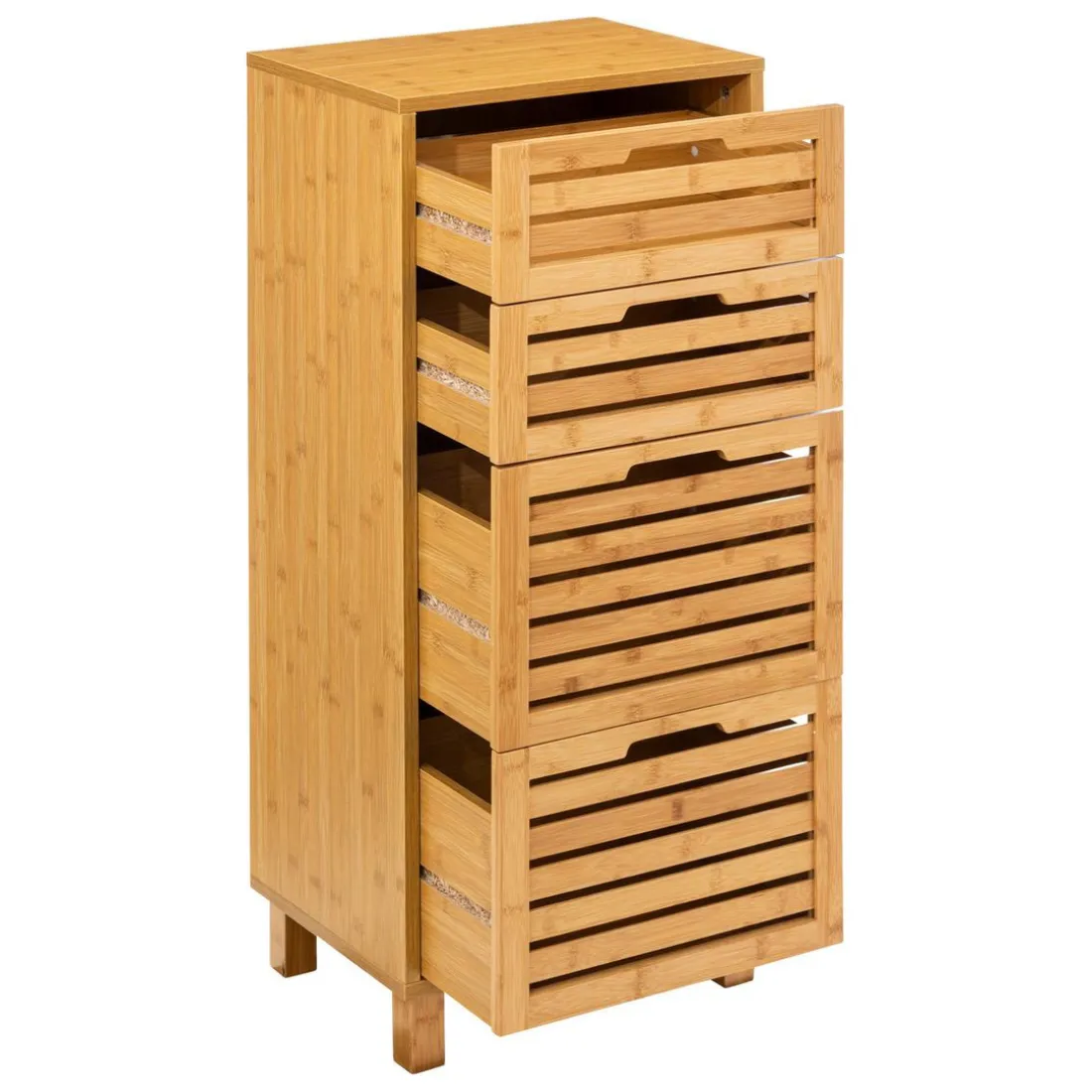 Meuble 4 tiroirs bambou
