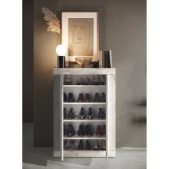 Meuble de rangement 2 portes multifonctionnel Blanc