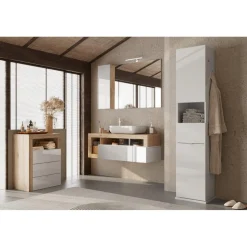 Meuble de rangement salle de bain Ancona 3 tiroirs L64xH78 cm