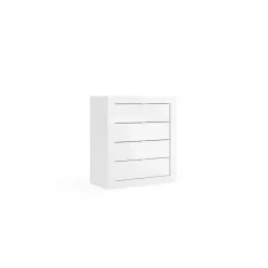 Meuble de rangement salle de bain 4 tiroirs coloris blanc laqué brillant L70xH78 cm