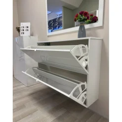 Meuble porte chassures 2 portes abattantes suspendu