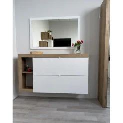 Meuble porte chassures 2 portes battantes suspendu