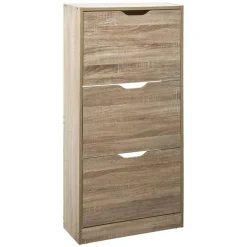 Meuble range-chaussures 3 tiroirs effet chêne naturel