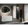 Meuble salle de bain Sienna 2 tiroirs avec vasque integrée en céramique blanc