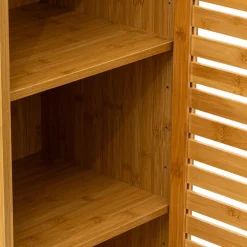 Meuble étagère 1 porte en bambou