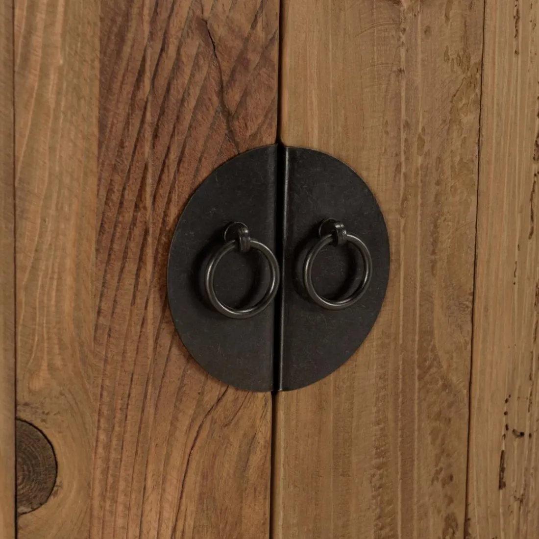 Meuble TV 2 tiroirs 2 portes bois pin recyclé SANDY